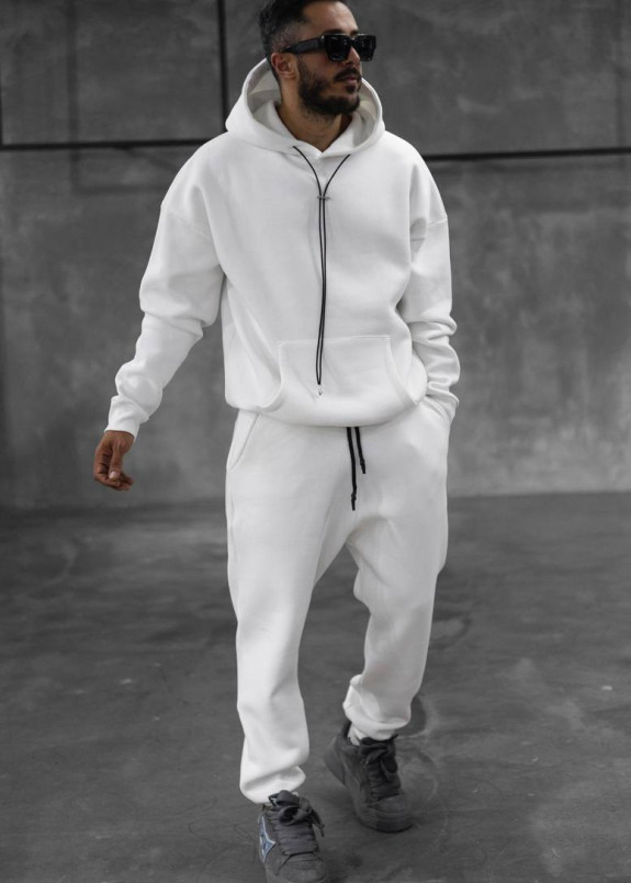 Костюм оверсайз базовий на флісі білий MFStore Изображение Костюм оверсайз базовий на флісі білий MFStore