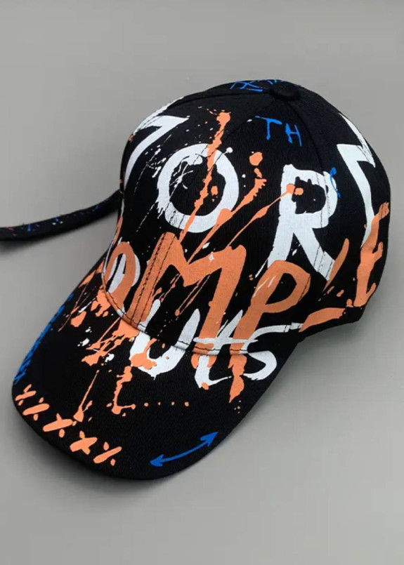 Бейсболка з принтами чорна MFStore Изображение Бейсболка з принтами чорна MFStore