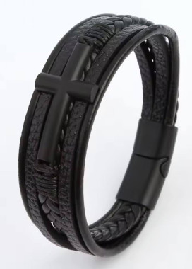Браслет комбінований з чорним хрестиком MFStore Изображение Браслет комбінований з чорним хрестиком MFStore