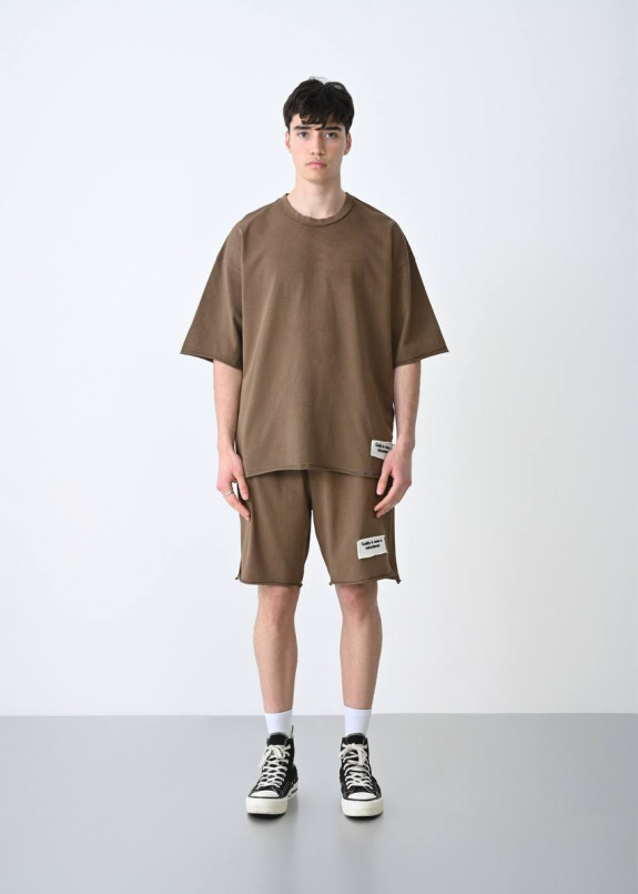 Костюм оверсайз виварений з нашивками кавовий MFStore Изображение Костюм оверсайз виварений з нашивками кавовий MFStore