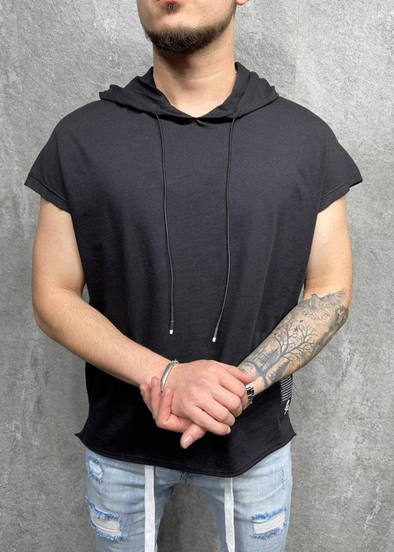 Безрукавка черная с капюшоном MFStore Изображение Безрукавка черная с капюшоном MFStore