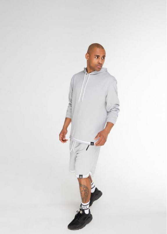 Шорты мужские структурные с полоской внизу серые Black Limit Изображение Шорты мужские структурные с полоской внизу серые Black Limit