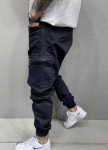 Изображение Джоггеры карго мужские со шнурками черные MFStore