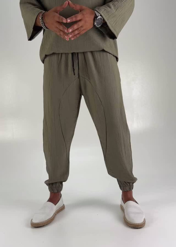 Спортивні штани вільного крою легкі хакі MFStore Изображение Спортивні штани вільного крою легкі хакі MFStore