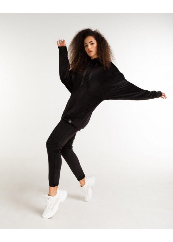 Штаны велюр женские черные Изображение Штаны велюр женские черные