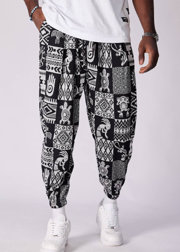 Штани вільного крою з малюнками на манжеті MFStore Изображение Штани вільного крою з малюнками на манжеті MFStore