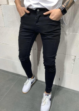 Джинсы с имитацией дырок MFStore Изображение Джинсы с имитацией дырок MFStore