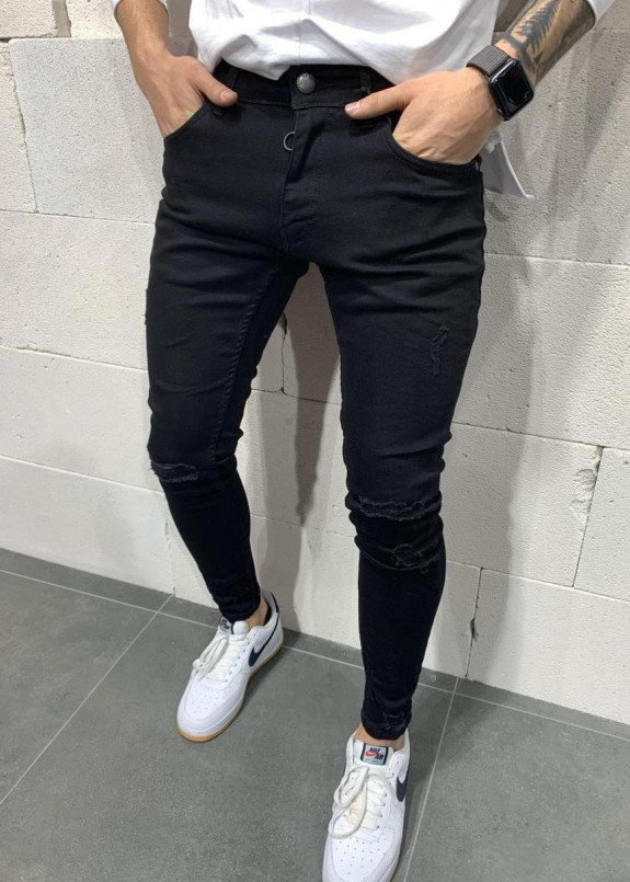 Джинсы с имитацией дырок MFStore Изображение Джинсы с имитацией дырок MFStore