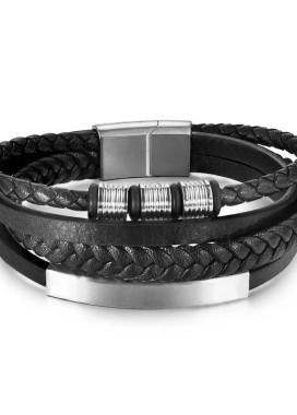 Розкішний браслет з нержавіючої сталі багатошаровий хром MFStore Изображение Розкішний браслет з нержавіючої сталі багатошаровий хром MFStore