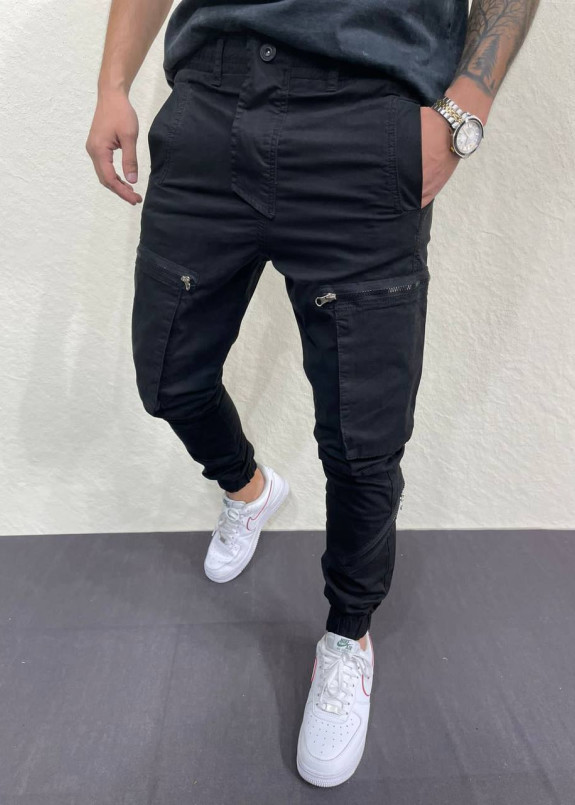 Джоггери карго чоловічі на блискавках чорні MFStore Изображение Джоггери карго чоловічі на блискавках чорні MFStore