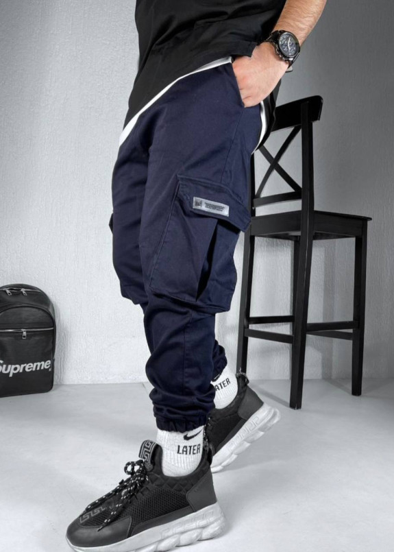 Джоггери карго чоловічі на манжетах сині MFStore Изображение Джоггери карго чоловічі на манжетах сині MFStore