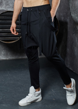 Штаны галифе со шлейками черные MFStore Изображение Штаны галифе со шлейками черные MFStore