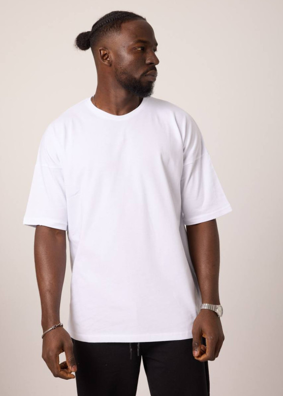 Футболка вільного крою з подовженою спинкою біла MFStore Изображение Футболка вільного крою з подовженою спинкою біла MFStore