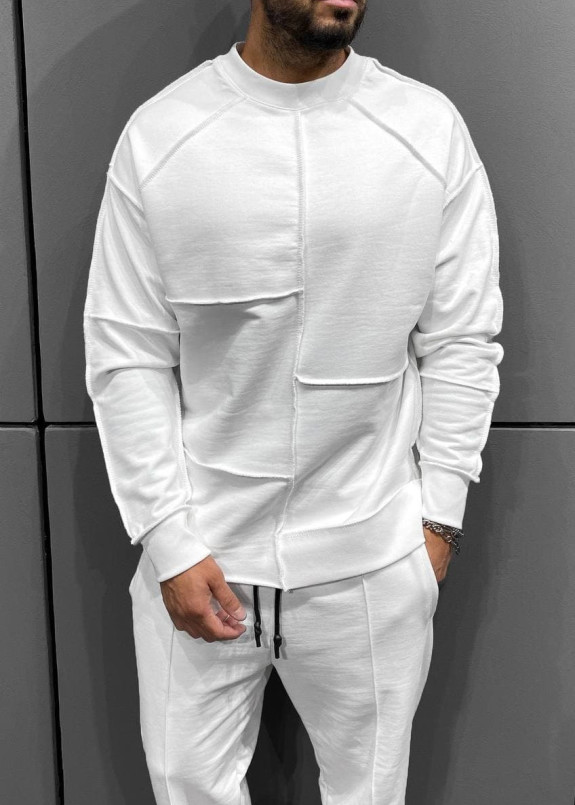 Кофта с асимметричными швами белая MFStore Изображение Кофта с асимметричными швами белая MFStore