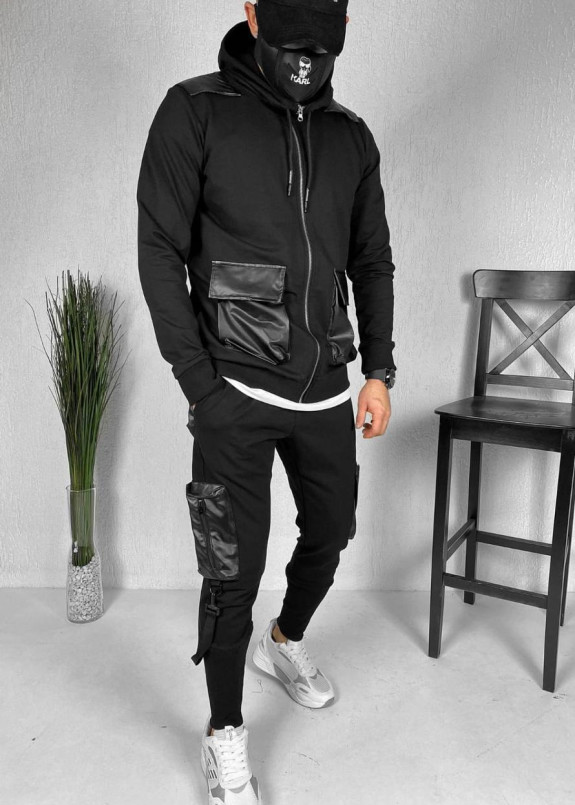 Костюм чоловічий з накладними карманами чорний MFStore Изображение Костюм чоловічий з накладними карманами чорний MFStore