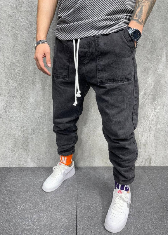 Джоггеры мужские серые с разноцветными манжетами Mfstore Изображение Джоггеры мужские серые с разноцветными манжетами Mfstore