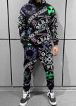 Костюм на флісі з кольоровими принтами чорний MFStore Изображение Костюм на флісі з кольоровими принтами чорний MFStore