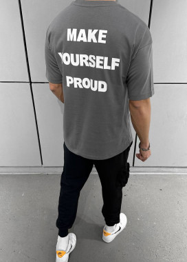 Футболка оверсайз make yourself сіра MFStore Изображение Футболка оверсайз make yourself сіра MFStore