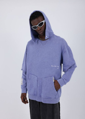 Худі оверсайз дизайнерський виварений фіолетовий MFStore Изображение Худі оверсайз дизайнерський виварений фіолетовий MFStore