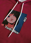 Худи forbidden 403 burgundy hood Изображение Худи forbidden 403 burgundy hood