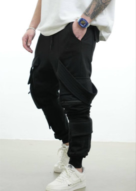 Дизайнерські карго галіфе з лампасами чорні MFStore Изображение Дизайнерські карго галіфе з лампасами чорні MFStore