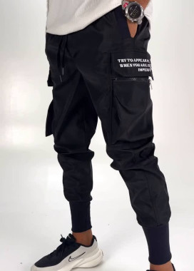 Джогери карго на манжетах чорні з текстом MFStore Изображение Джогери карго на манжетах чорні з текстом MFStore