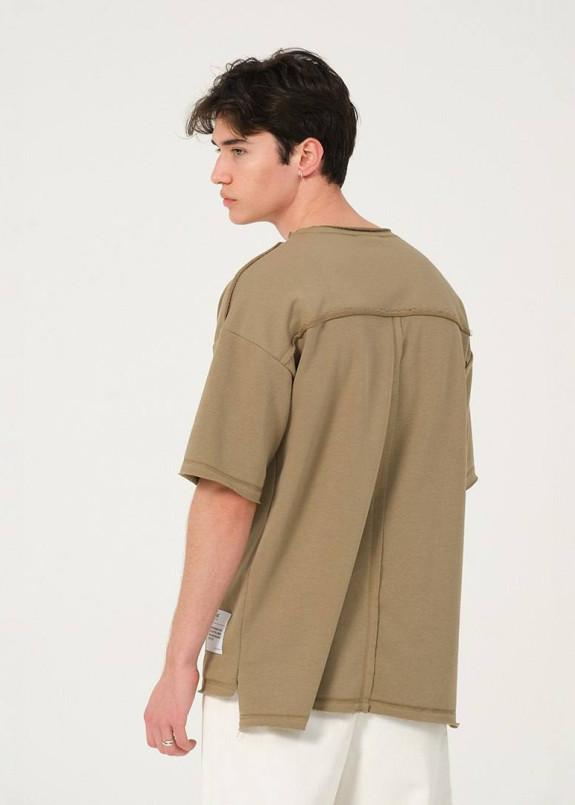 Футболка оверсайз з необробленими краями хакі MFStore Изображение Футболка оверсайз з необробленими краями хакі MFStore