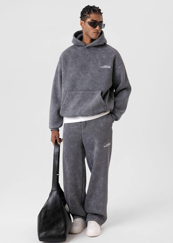 Костюм оверсайз виварений на флісі світло-сірий MFStore Изображение Костюм оверсайз виварений на флісі світло-сірий MFStore