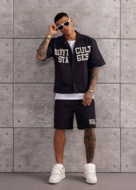 Костюм вільного крою з текстом чорний MFStore Изображение Костюм вільного крою з текстом чорний MFStore