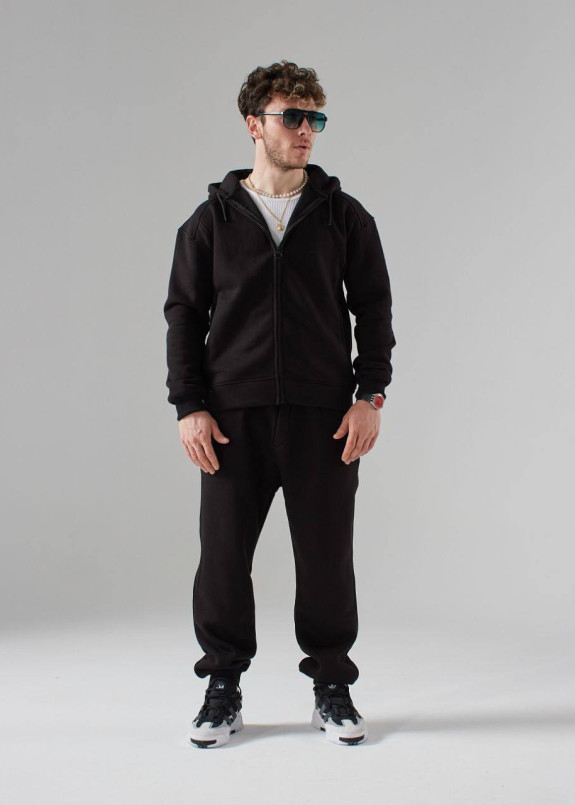 Костюм оверсайз на флісі базовий чорний MFStore Изображение Костюм оверсайз на флісі базовий чорний MFStore