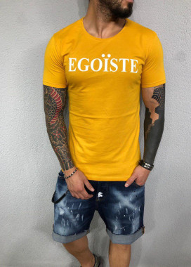 Футболка желтая с надписью Egoїste Mfstore Изображение Футболка желтая с надписью Egoїste Mfstore
