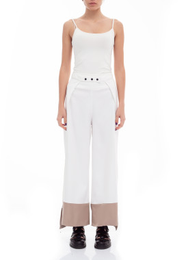 Брюки белые на высокой талии Lut Изображение Брюки белые на высокой талии Lut