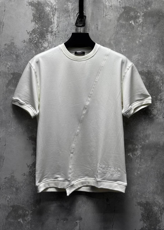 Футболка вільного крою скошена біла MFStore Изображение Футболка вільного крою скошена біла MFStore