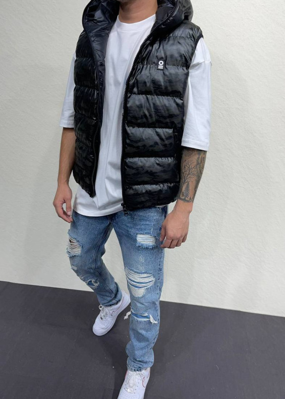 Жилетка чоловіча з капюшоном і блискавкою хакі MFStore Изображение Жилетка чоловіча з капюшоном і блискавкою хакі MFStore