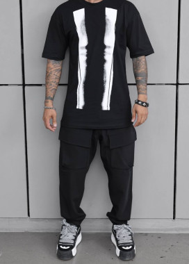 Оверсайз футболка з принтом чорна MFStore Изображение Оверсайз футболка з принтом чорна MFStore