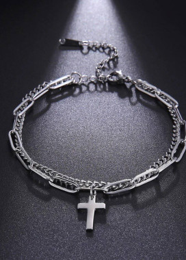 Изображение Модний хрест браслет з нержавіючої сталі MFStore