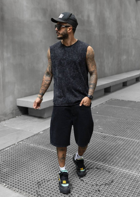 Майка оверсайз з вивареної тканини темно-сіра MFStore Изображение Майка оверсайз з вивареної тканини темно-сіра MFStore