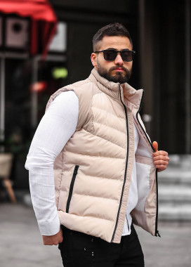 Жилетка бежева зі вставками на плечах MFStore Изображение Жилетка бежева зі вставками на плечах MFStore