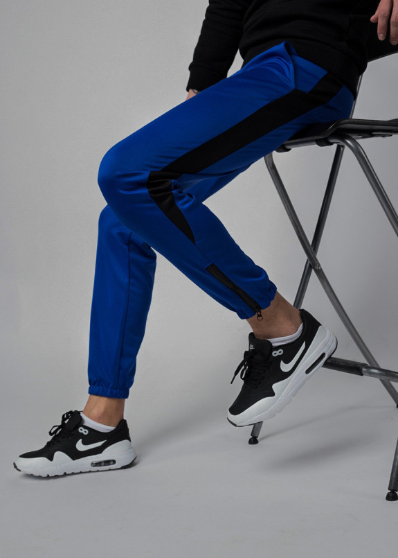 Спортивные штаны синие с лампасами мужские Рокки Tur streetwear Изображение Спортивные штаны синие с лампасами мужские Рокки Tur streetwear