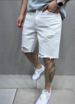 Шорты белые свободного кроя рваные MFStore Изображение Шорты белые свободного кроя рваные MFStore