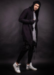 Изображение Мантия дизайнерская мужская со вставками рифлеными черная