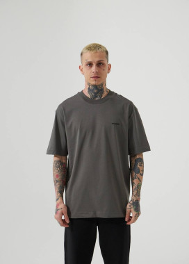 Футболка оверсайз базова з лого сіра MFStore Изображение Футболка оверсайз базова з лого сіра MFStore