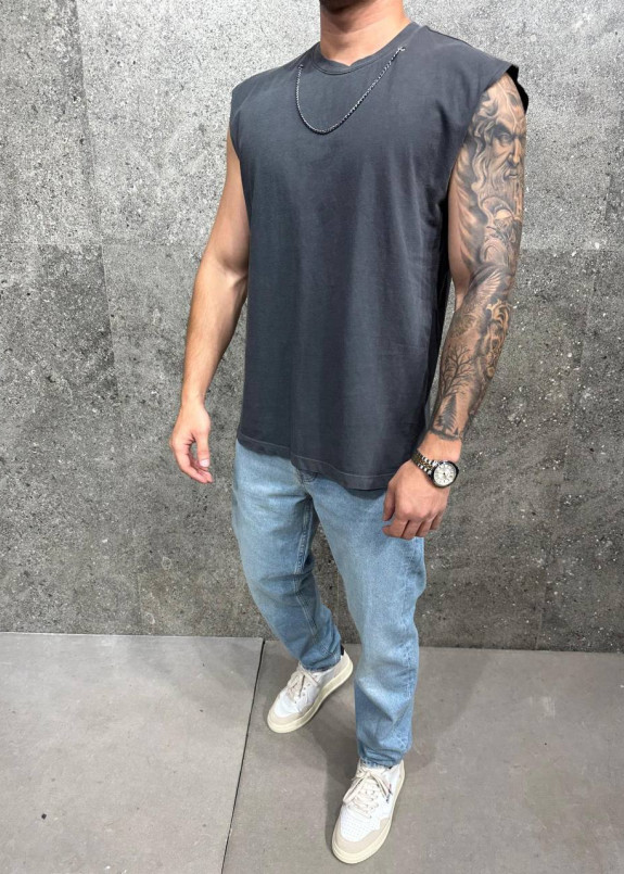 Майка вільного крою з цепочкою сіра MFStore Изображение Майка вільного крою з цепочкою сіра MFStore