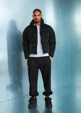 Стильна дута зимня куртка на кнопках чорна MFStore Изображение Стильна дута зимня куртка на кнопках чорна MFStore