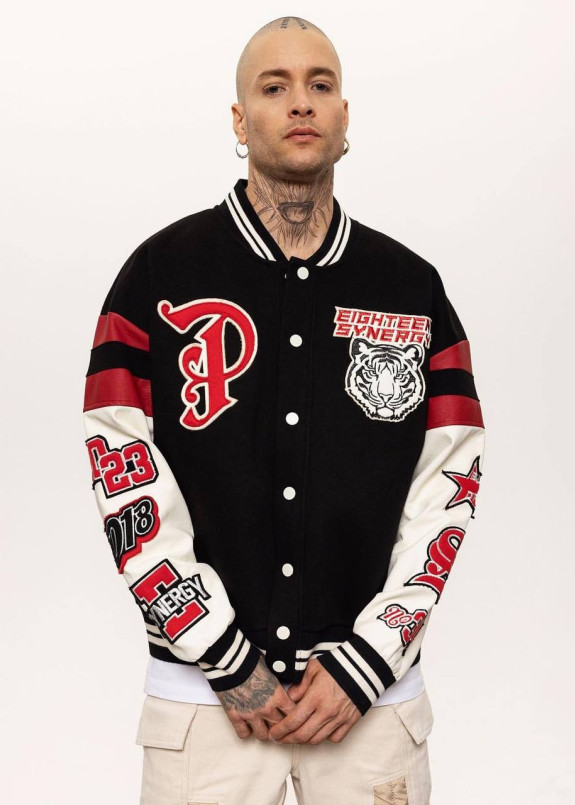 Бомбер чоловічий чорний з нашивками MFStore Изображение Бомбер чоловічий чорний з нашивками MFStore