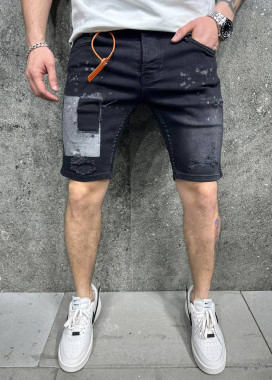 Изображение Шорти джинсові з потертостями темно-сірі MFStore