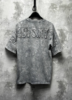Оверсайз футболка виварена з нашивкою dedicated сіра світла MFStore Изображение Оверсайз футболка виварена з нашивкою dedicated сіра світла MFStore