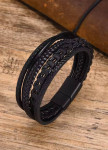 Плетений шкіряний багатошаровий браслет чорний MFStore Изображение Плетений шкіряний багатошаровий браслет чорний MFStore