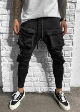 Штани спортивні з кишенями та лампасами чорні MFStore Изображение Штани спортивні з кишенями та лампасами чорні MFStore