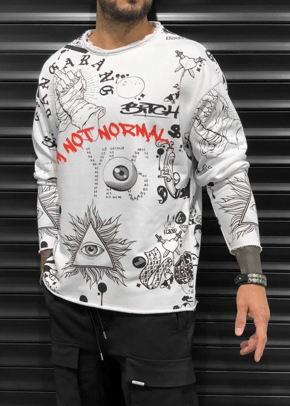 Свитшот оверсайз not normal белый MFStore Изображение Свитшот оверсайз not normal белый MFStore